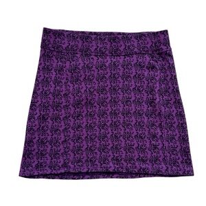 Ibex Purple Skirt Merino Wool Pattern A-Line Mini Gorpcore Outdoor Preppy Medium